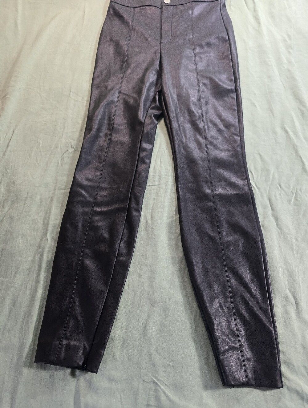 Zara Women Black Faux Leather Pants Size Small